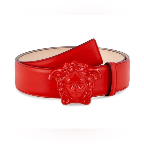 ❌SOLD❌ New! VERSACE Medusa Buckle Leather Belt - Picture 2 of 9